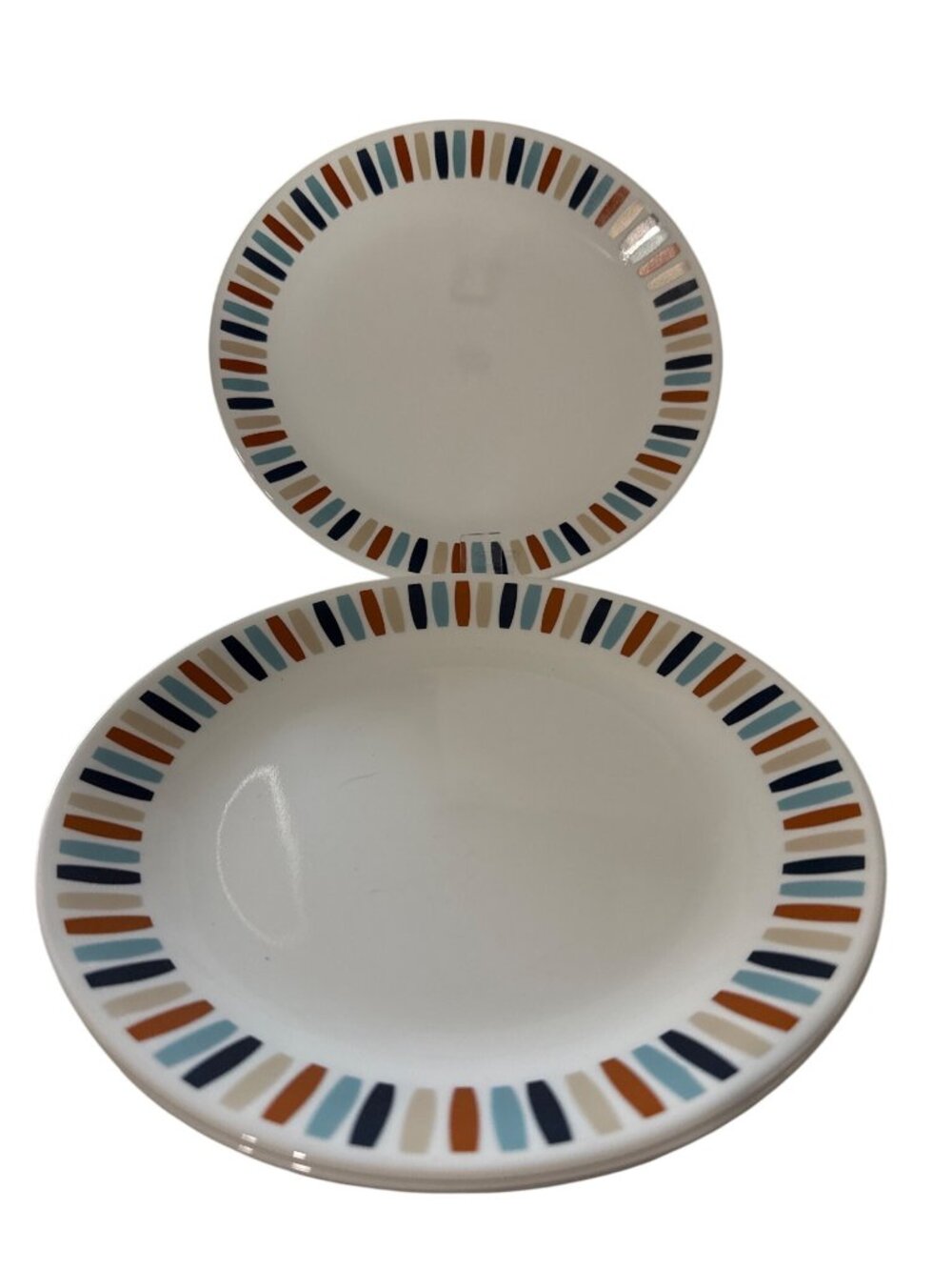 Corelle Payden Pattern 4 Dinner Plates White 10.25" Vitrelle USA